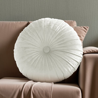 PUMPKIN SEAT Velvet Round Decorative Pillow for Sofa Decor (18-Inch)