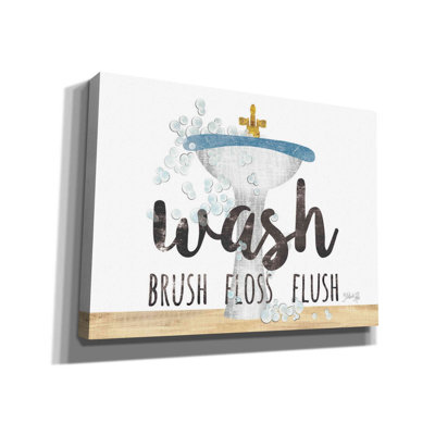 «Wash - Brush - Floss - Flush» par Marla Rae, art mural sur toile