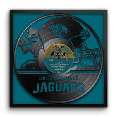 Disque vinyle des Jacksonville Jaguars (NFL), impression encadrée 13" x 13".