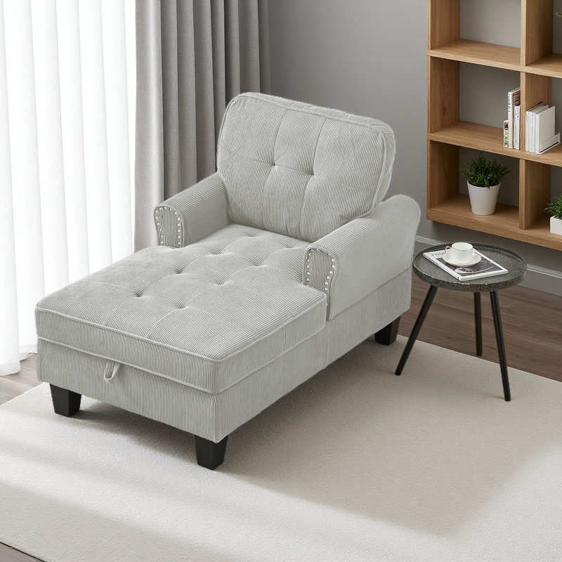 Méridienne rembourrée pour le salon de la chambre à coucher, Gris