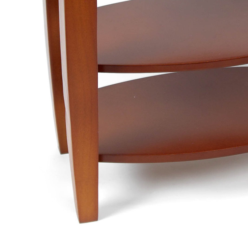 Sydni Swivel-top Side Table with Shelves, Burnt Orange