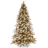 7.5' Frosted Green Pine Artificial Christmas Tree with 650 Clear Lights