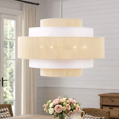 30" 7-Light Modern Tiered Rope Drum Chandelier