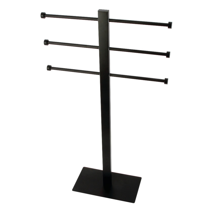 Kingston Brass Edenscape Freestanding Triple Towel Rack, Matte Black