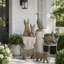 Figurine de lapin antique fabriquée à la main avec patine or vert vieilli, parfaite pour un décor rustique et élégant-2038549285