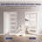 80''H 5-Lite Frosted Glass And Solid Manufactured Wood Primed Slab Door Without Hardware Kit-105227249