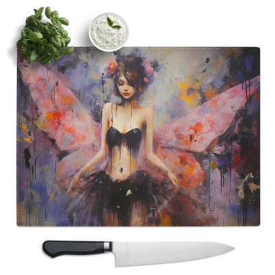 Fairy Expressionism  Glass Chopping Board