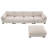 130" Modular Sectional Sofa, L-Shape with Folding Table and Dual-Port Charging, Side Storage Pockets, 2 Armrest Pillows, Free Movement Ottoman, High Density Foam, Chenille, 5 Seat-812130377