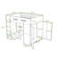 Lit mezzanine double en bois avec bureau, tablettes de rangement, garde-robe, port USB et lumière DEL-1363539473