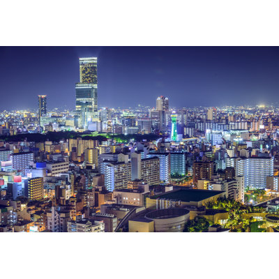 Osaka, Japan Cityscape - Wrapped Canvas Print