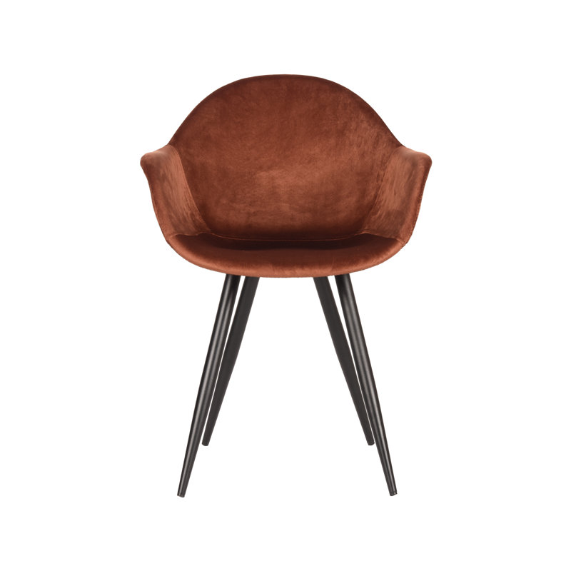 Feather 49cm H Velvet Upholstered Armchair, Rust