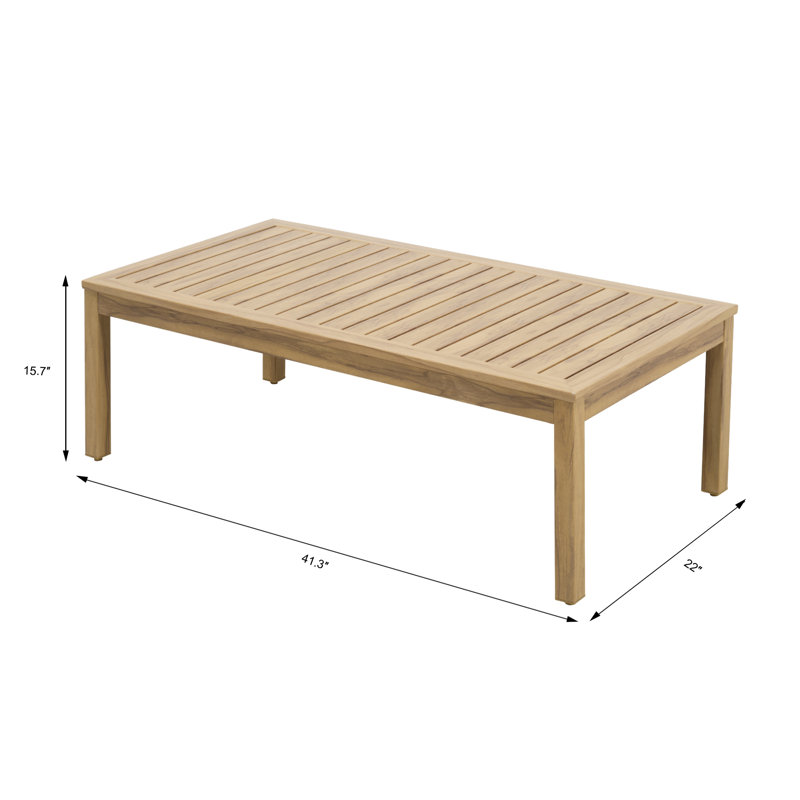 Dymir Rectangular Metal Outdoor Coffee Table , 22'' in. W 41.3'' in. D