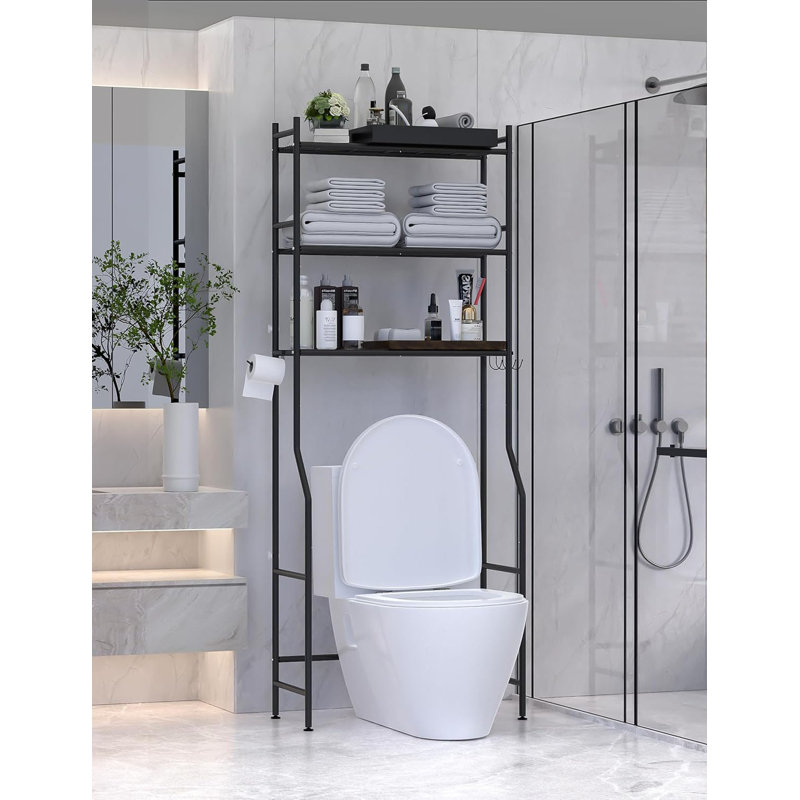 Rangement pour salle de bain Clancy, Noir,  H 60 po x l 26 po x P 11,8 po