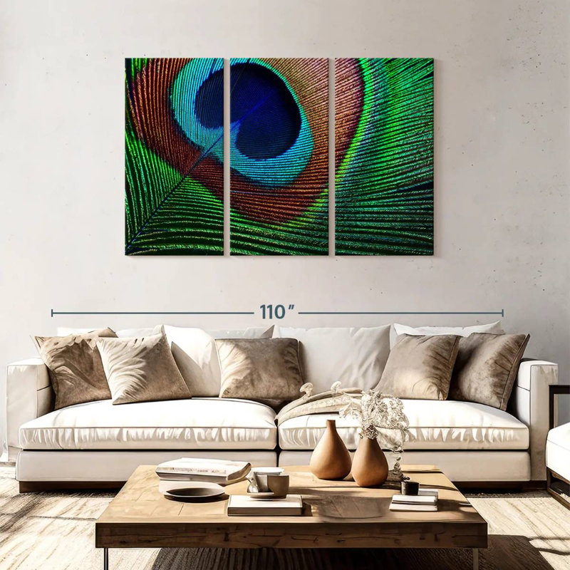 Brampt Fine Peacock Feather, 48" H x 74" W