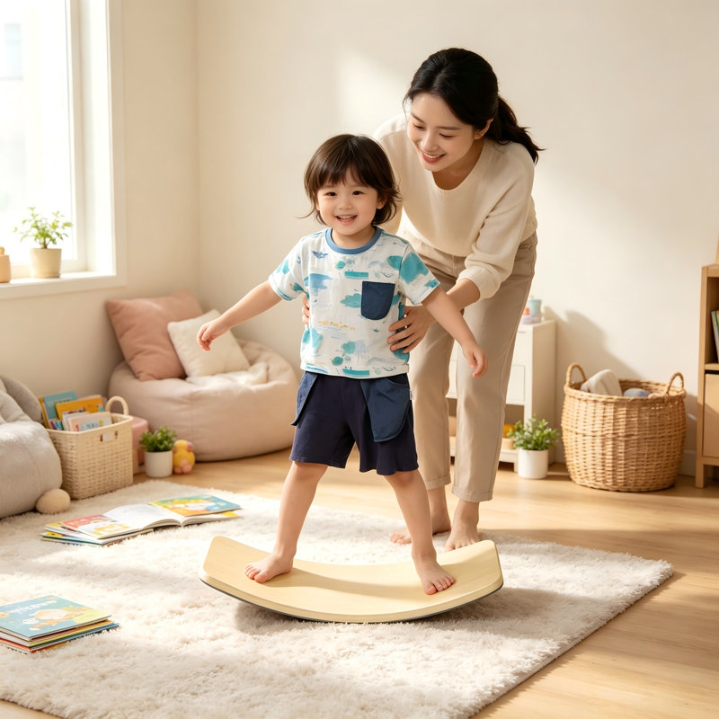 Planche d'équilibre en bois pour enfants