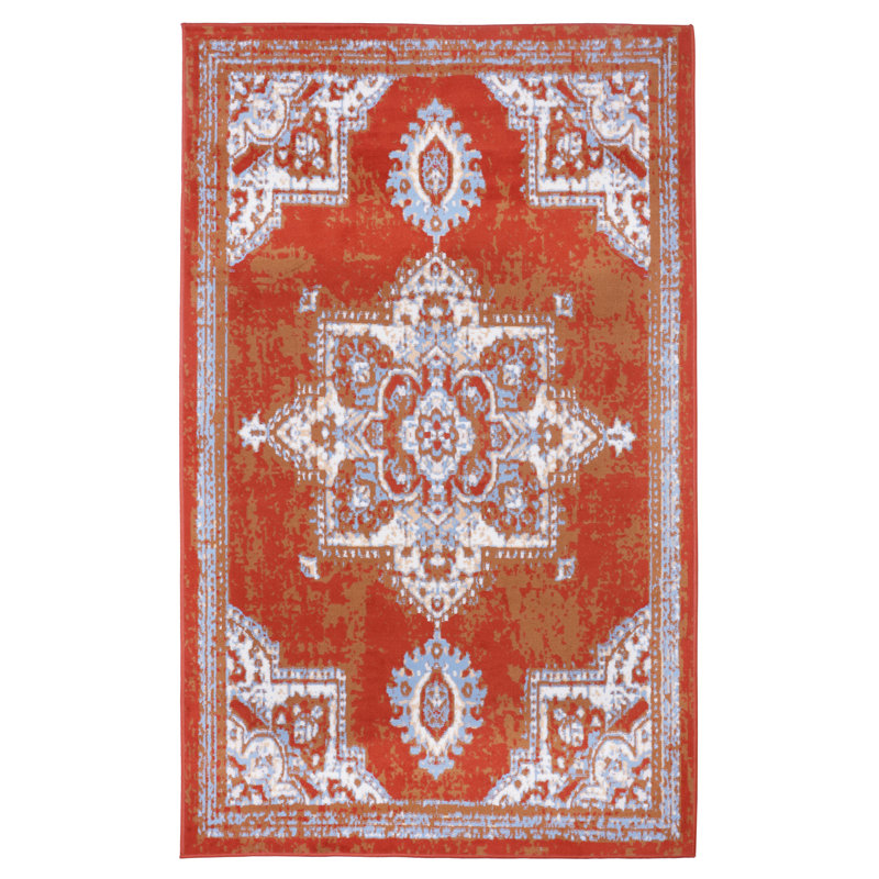 Tapis oriental orange, Rectangle 5 pi x 8 pi