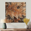 Frosty Oak Leaf III - feuilles, art mural sur bois de pin naturel
