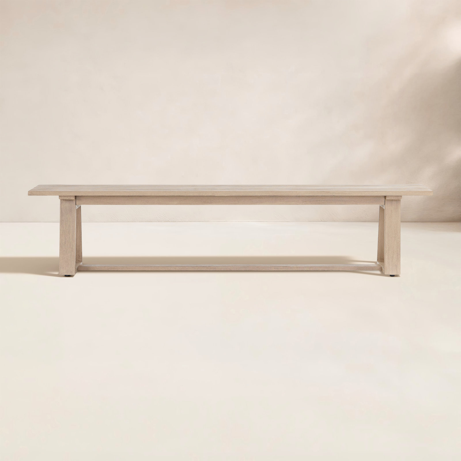 Shea 86.5'' Teak Outdoor Bench, Gray