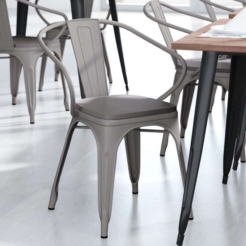Chaise empilable Briceidy, Gris, Argent