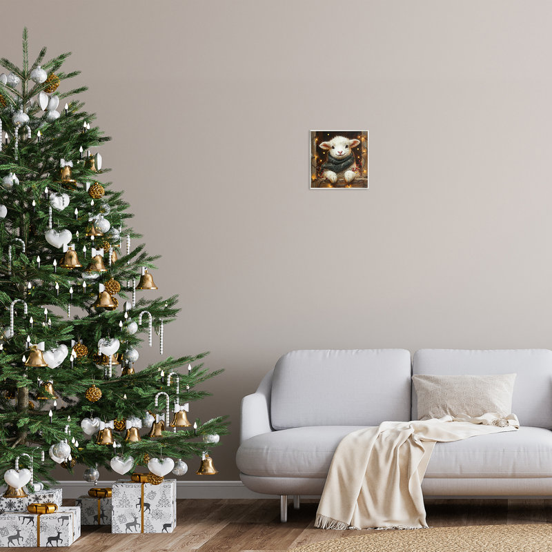 Plaque d'agneau festive avec lumières des Fêtes, design par Riley B