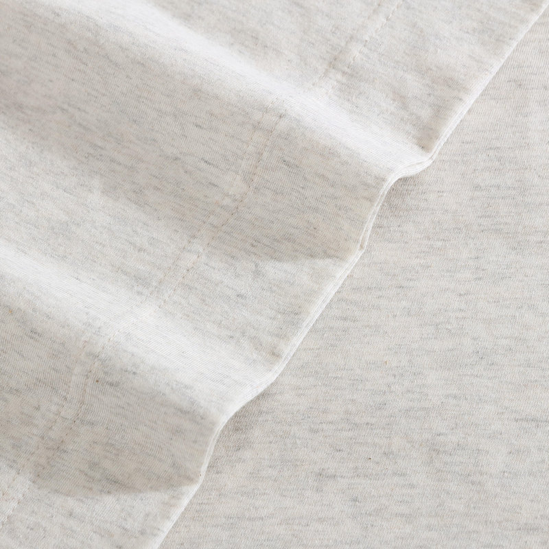 Calvin Klein Modern Cotton Melange Sheet Set, Queen Sheet Set + 2 Standard Pillowcases, Ivory Gray