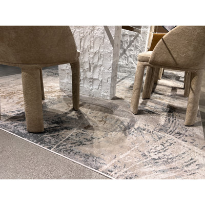 Tapis crème avec texture gris anthracite, argenté et sarcelle marbré et texture moka ton-à-ton chaud et chaud - METZ 4201.