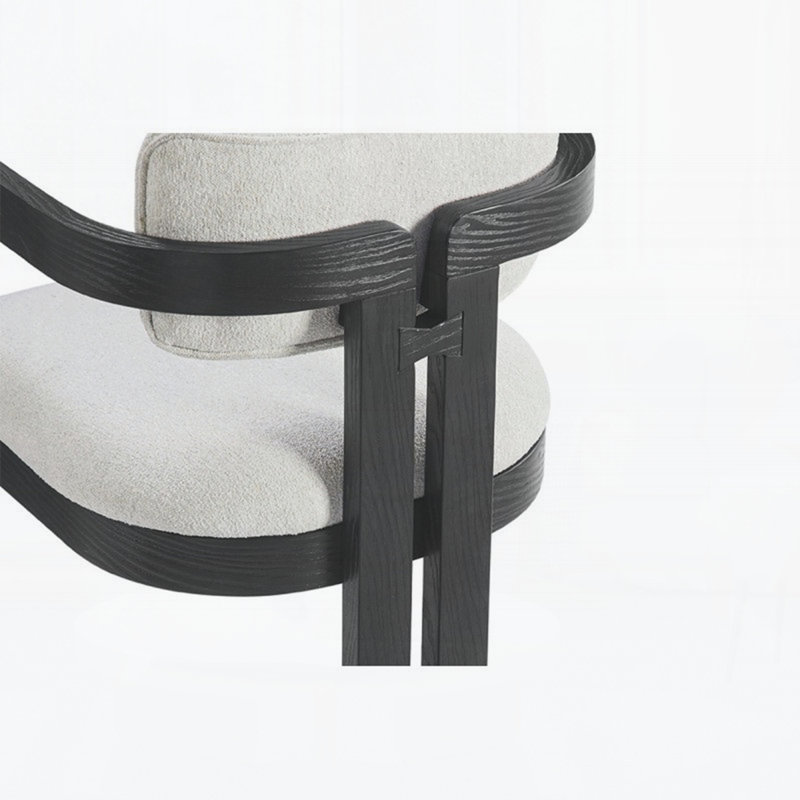 Chaise d'appoint de salle à manger avec accoudoirs rembourrés Modern Rustic