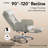 Criss Cross Desk Chair, Cross Legged Office Chair with Wheels, White Leather Big and Tall Reclining Office Chair 500lbs with Foot Rest, Reversible Armrests & Wide Seat