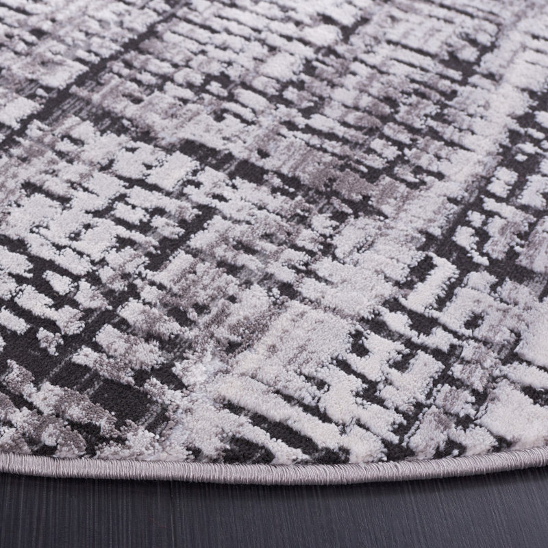 Tapis gris / gris anthracite Minyard 248, Rond 6 pi 7 po