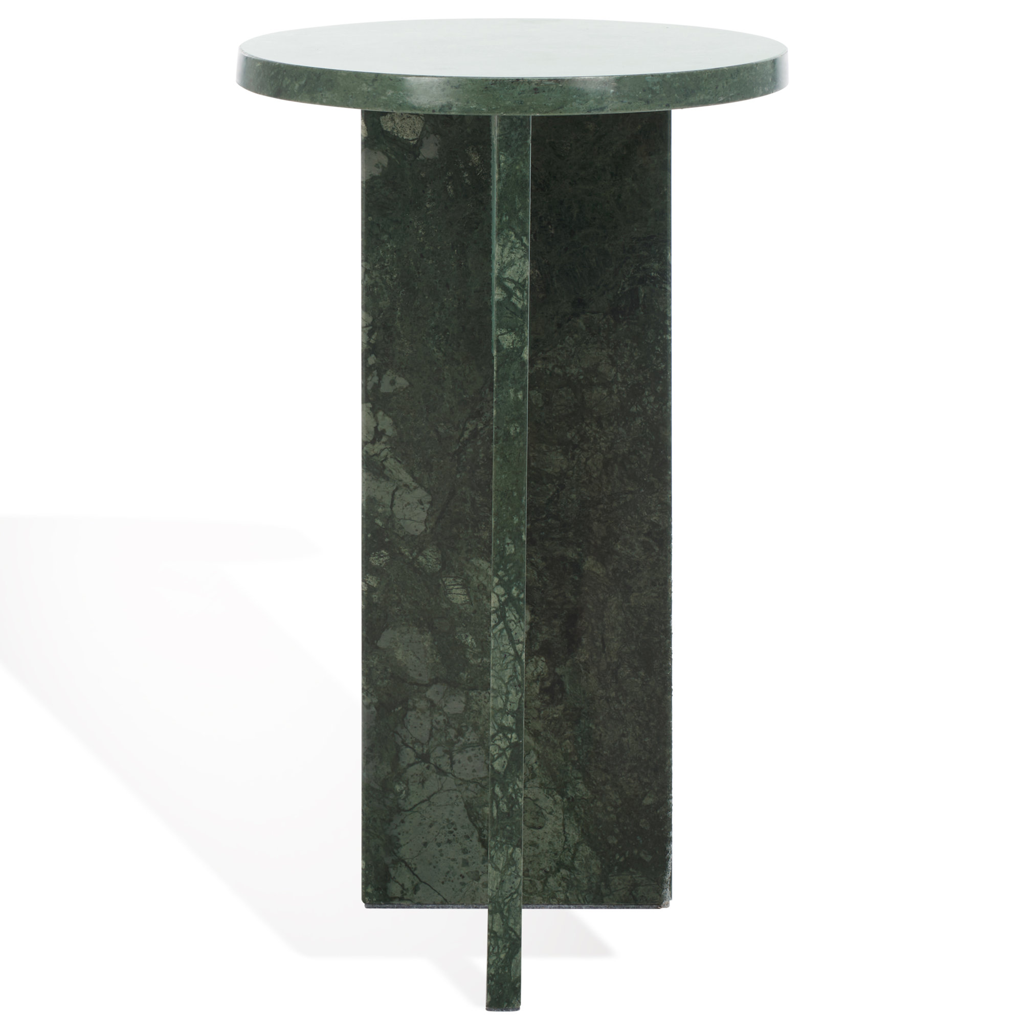 Fairfax Marble Drink Table, Dark Green