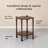 Olive Solid Wood End Table with 2-Tier Storage