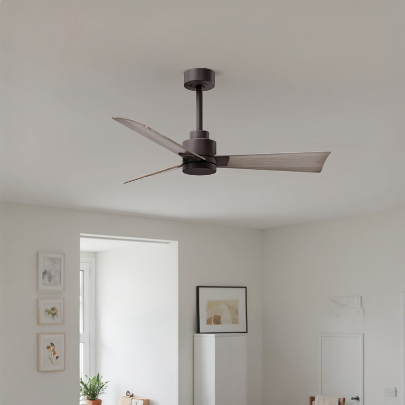 Ventilateur de plafond Alessandra 42, Ton bois de frêne gris, Bronze texturé