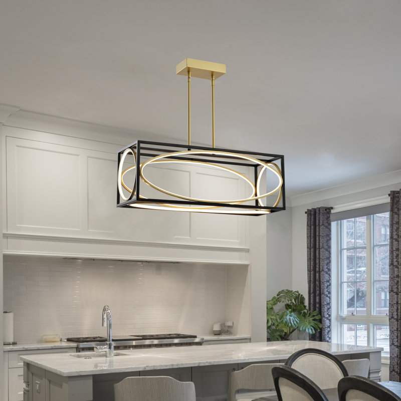Richas 5 - Light 28.54"W Dimmable LED Square / Rectangle Chandelier
