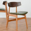 Chaise d'appoint à dossier solide vert et brun noisette (ensemble de 2)