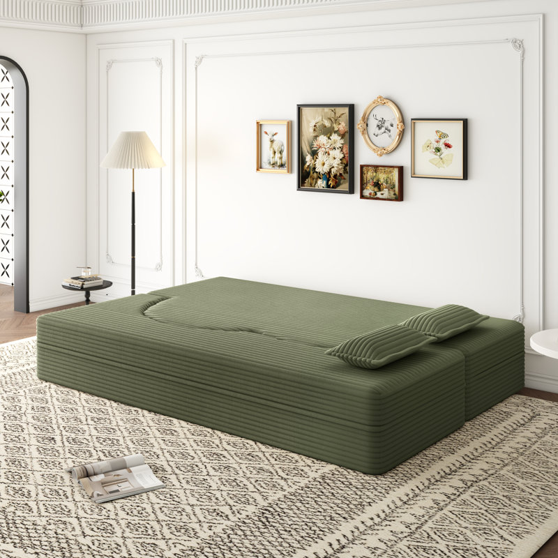 Canapé moderne avec 2 coussins, Vert
