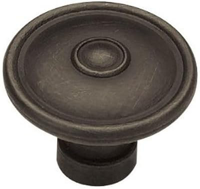 (5 Pack) (12-pack) 1-1/2 inch Rustique Ringed Knob Dark Oil Rubbed Bronze