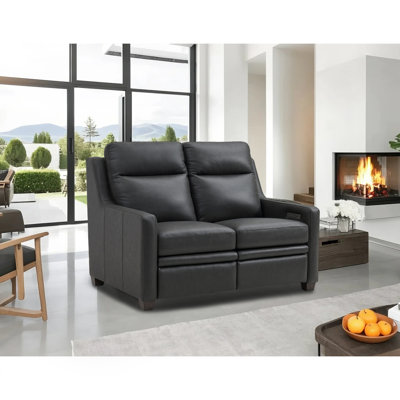 Rumilly Triple-Motor Recliner Sofa 56" Genuine Leather Power Zero-Wall Reclining Couch with USB&USB-C Port