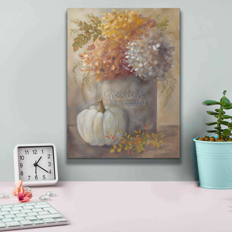 «Gather & Be Thankful» par Pam Britton, estampe numérique sur toile, L 16 po x H 12 po x P 0,75 po