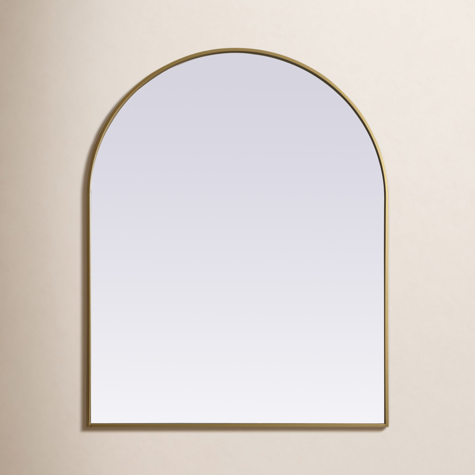Sabine Metal Arch Wall Mirror, Brass, 42" x 33"