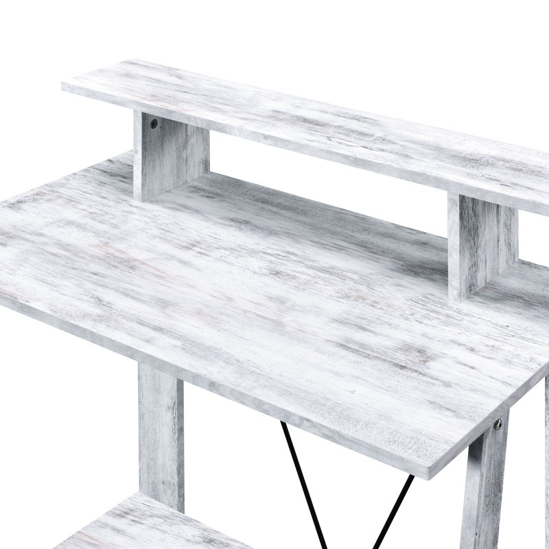 Bureau d'écriture polyvalent avec support en métal et tablette supérieure