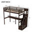 Loft Bed With Storage Staircase And Built-In Desk-753343450