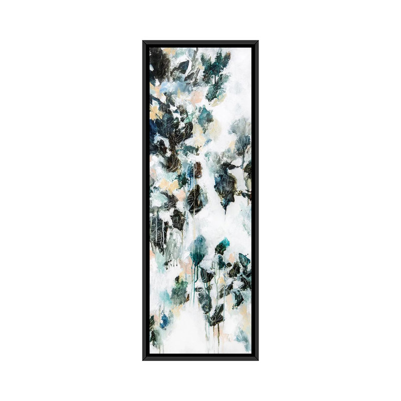 News From The Sky III by Cristina Dalla Valentina - Panoramic Painting on Canvas, Black Framed, 152.4 cm H x 50.8 cm W