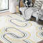 Tapis rectangulaire en polypropylène tissé à la machine à motif géométrique crème-576996320