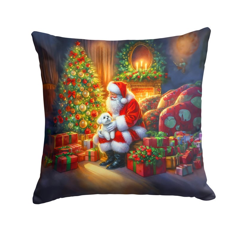 Coussin Maltese and Santa Claus, H 18 po x l 18 po
