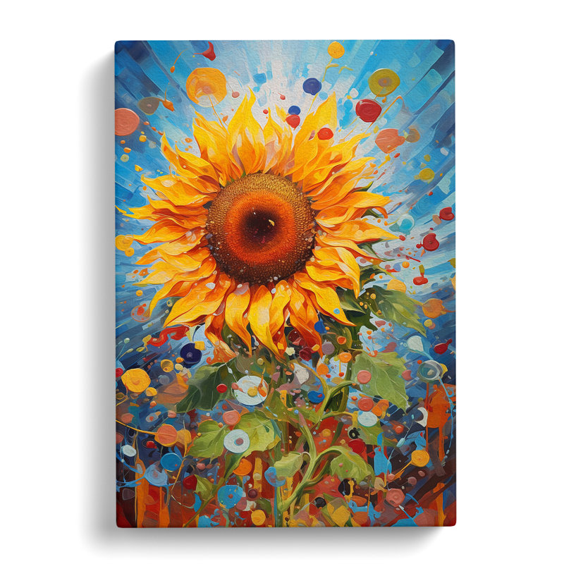Sunflower Action No.2 - Wrapped Canvas, 50cm H x 35cm W x 3cm D