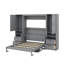 Lit escamotable double avec tiroirs, placard et tablettes-41367611-41367609