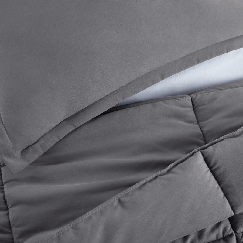 Gray Full/Queen Microfiber Comforter Set