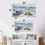 Plage, poterie en tons de bleu et blanc III - ensemble d'art mural de poterie de plage-76455782