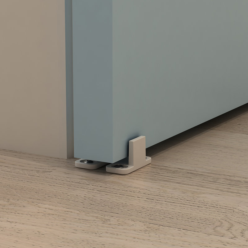 Ensemble de quincaillerie de porte de grange standard simple rail system, Blanc brossé