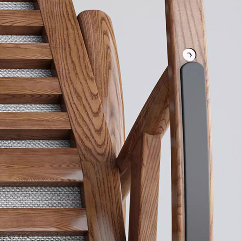 Chaise berçante en bois massif Nordic, Gris